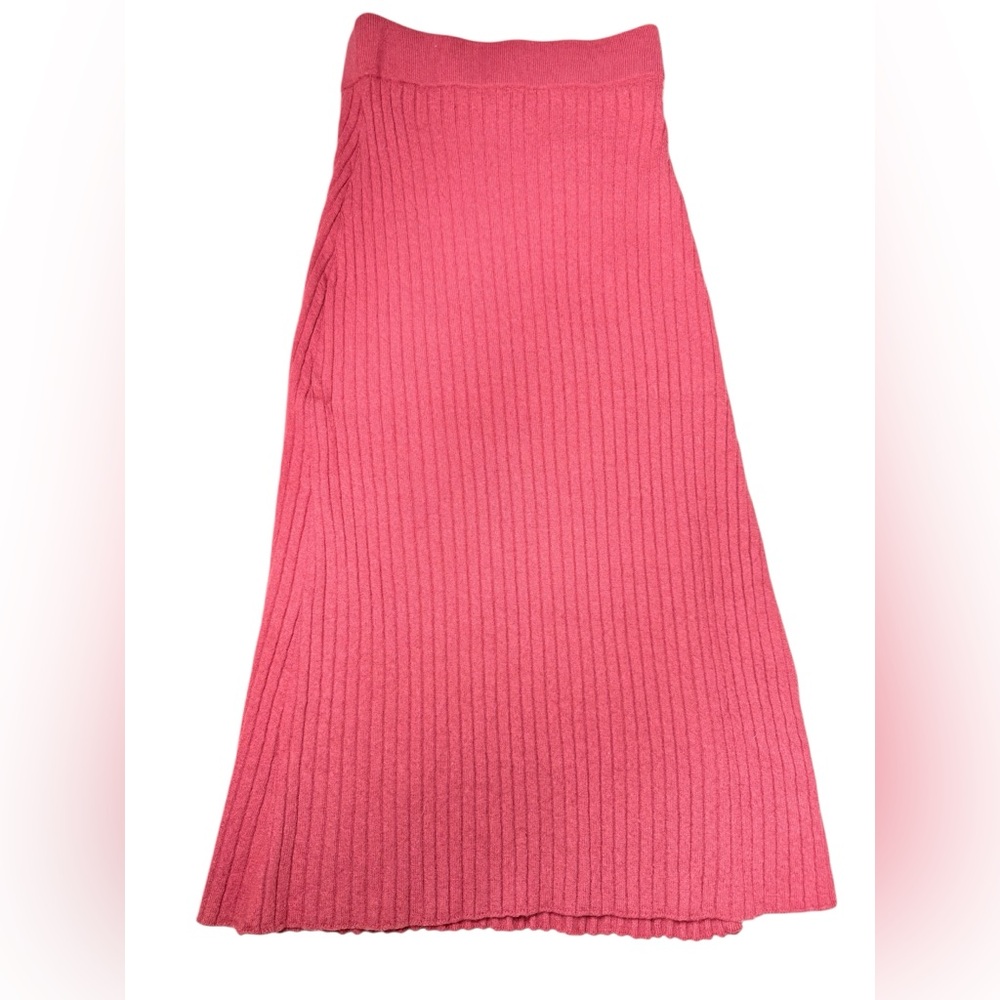 Sézane Merino Wool Ribbed Knit Midi Skirt Size S Parisian Chic 2026